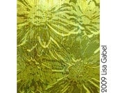 GLASS DAISIES- 5x7 matted print of abstract, painted, yellow gerbera daisies