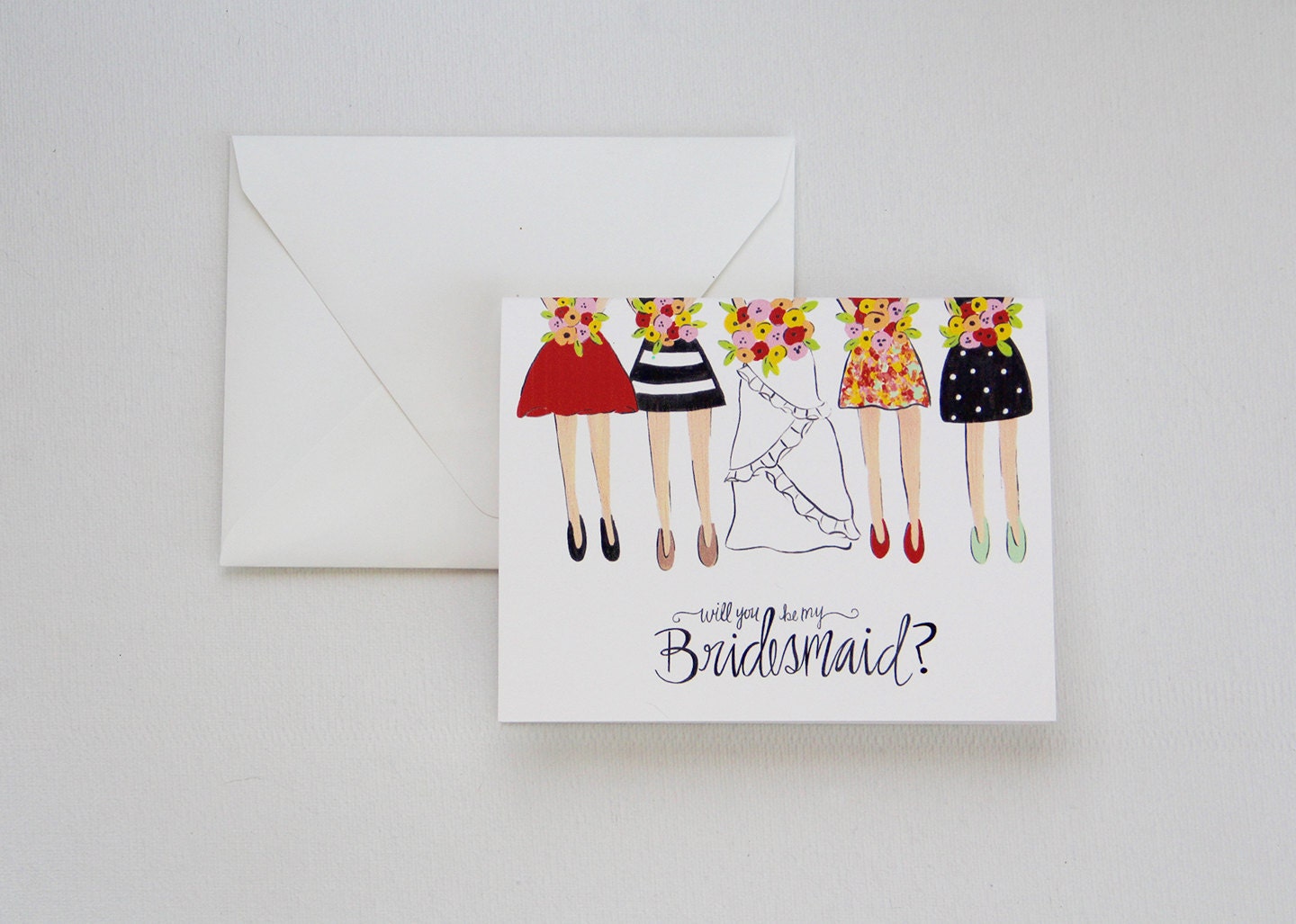Hand Painted Greetings - Will You Be My Bridesmaid - Set of 8