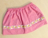 Little Girls Bubblegum Pink Valentine Skirt with Vintage Ribbon size 4T Eco Friendly