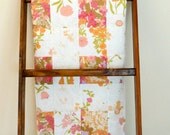 Vintage Sheet Gingham Patchwork Quilt in Pink and Orange