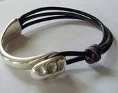 Bracelets Leather Cuff Purple Black Cuff  Women Cuff Fashion Cuff   KMGEMS