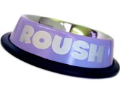 Extra Large - Light Purple - Personalized Stainless Steel Dog Bowl - Name