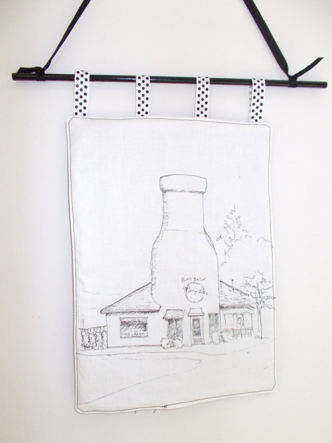 Milk Bottle fabric wall hanging