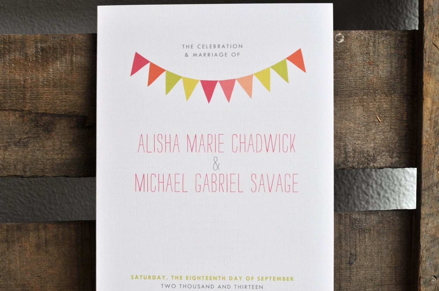 Booklet Wedding Program - Celebrate
