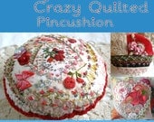Design Your Own Crazy Quilt Embroidered Pincushion- Made to Order