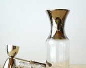 Mid Century Modern Carafe Silver Rimmed Dorothy Thorpe Style