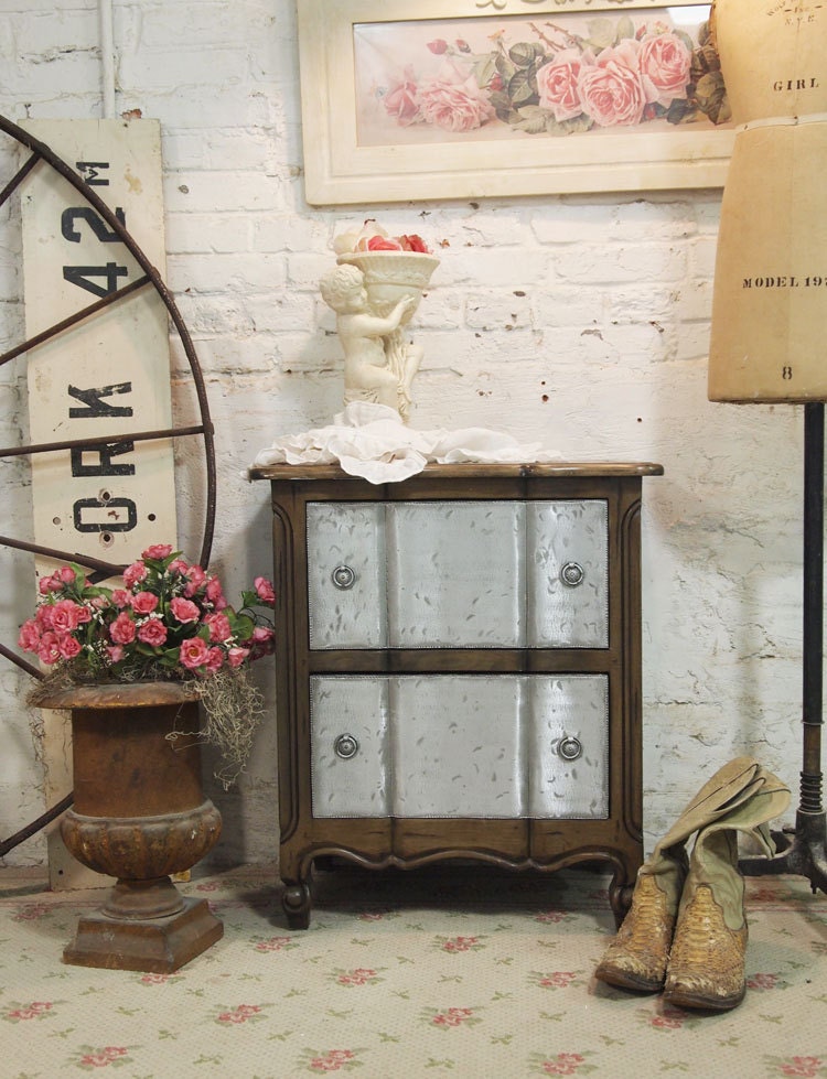 Painted Cottage Chic Shabby White Romantic French Night Table NT74
