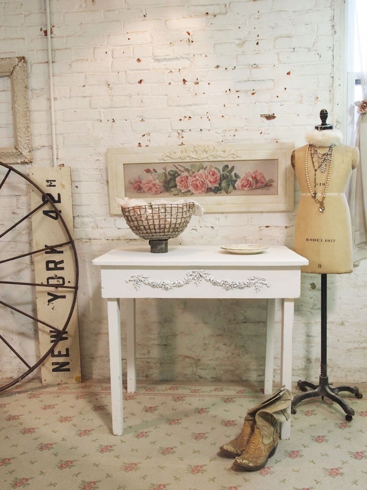 Painted Cottage Shabby White Fancy French Farm Table