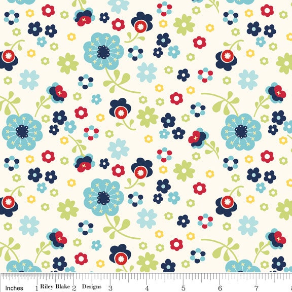 Blue and Cream Floral Fabric Dress Up Days