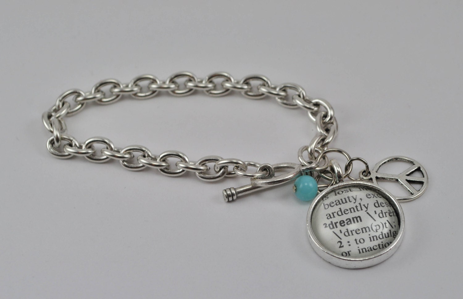 Personalized Vintage Dictionary Word Bracelet - DREAM