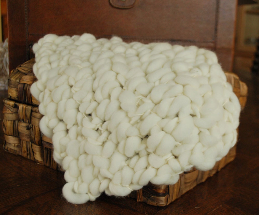 Newborn Mini Texture Blanket Prop - Handspun Merino