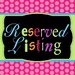 Reserved Listing for amandawilsonraisor