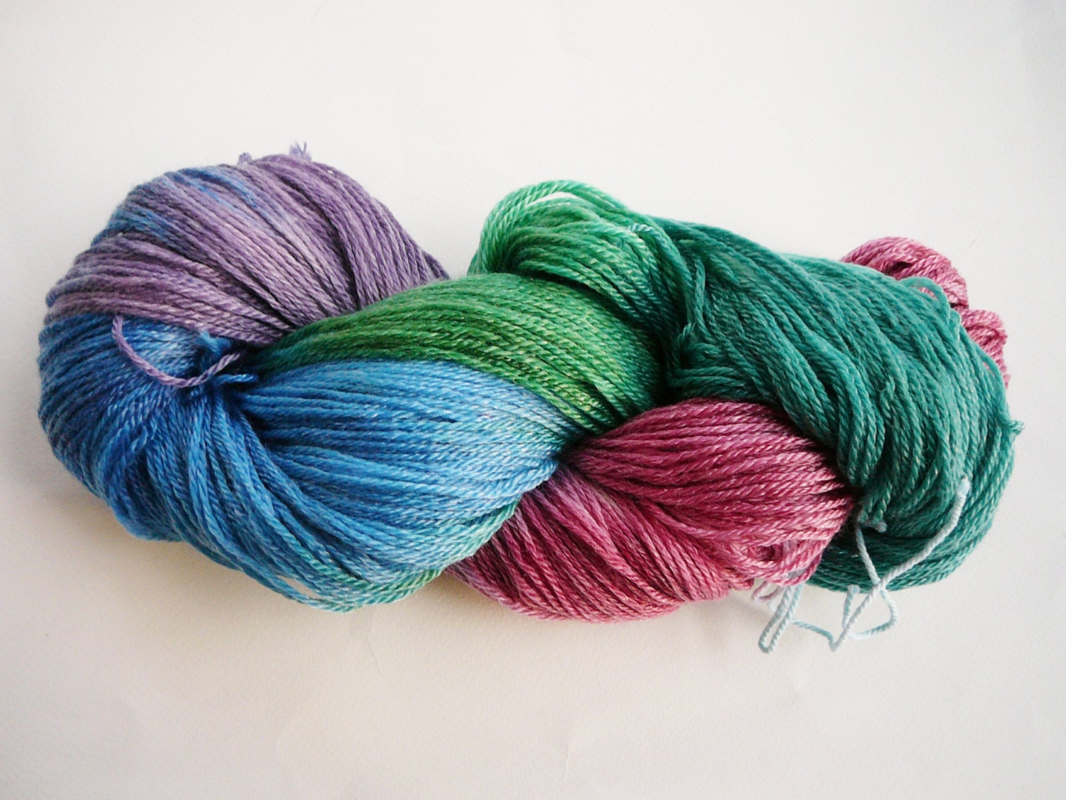 Hand painted fingering weight yarn superwash merino/tencel Jewels 365 yards