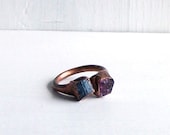 Cocktail Ring Tourmaline Ring Gemstone Ring Birthstone Ring October Stone Ring Magenta Blue Gem Stone Artisan Handmade
