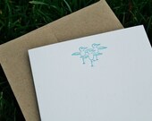 Yoga Birds letterpress stationery - by Tiny Pine Press