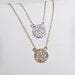 CZ Disc Necklace, Cubic Zirconia-- Gold Vermeil or Sterling silver