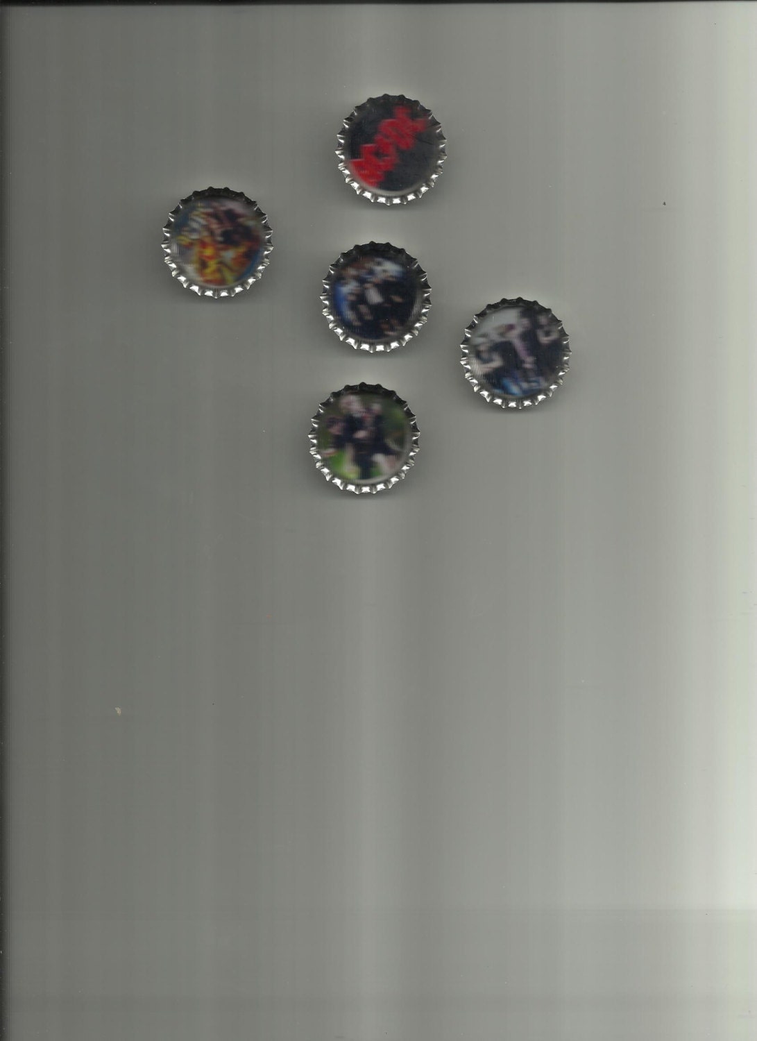 ACDC Bottle Cap Magnets set of 5