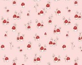 LAST YARD, Riley Blake, Tasha Noel, Little Red Riding Hood, Little Red Mushrooms in Pink, 1 yard