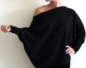 Women Sweater/ Plus size sweater/  Maternity sweater top/ Oversize knitted top/ Black women sweater/ Knitted tunic top