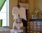Vintage Inspired Dress Form Mannequin Guardian Angel Lace Crown Cross French Style Free Ship And Layaway