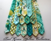 Little Guy Spring EASTER Necktie Tie - Teal Green Yellow Collection - (7-10 years) - Baby Boy Toddler - Custom Order - Photo Prop