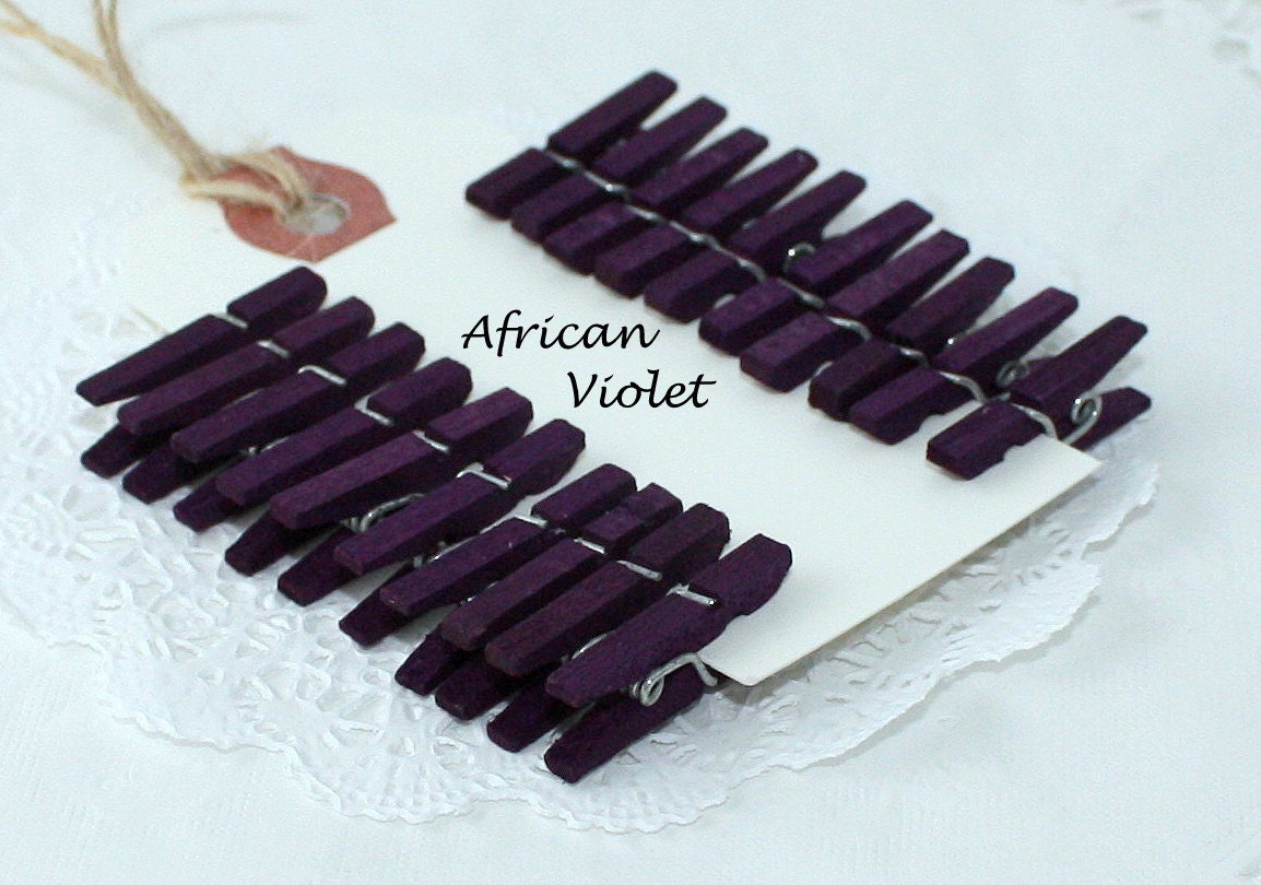 Mini Clothespins - Pantone 2013 -  African Violet - Purple - Violet
