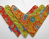 Baby Bibs- 3 Baby Bandana Bibs - Ultimate Dribble Bib  Wild Paisley for Girls