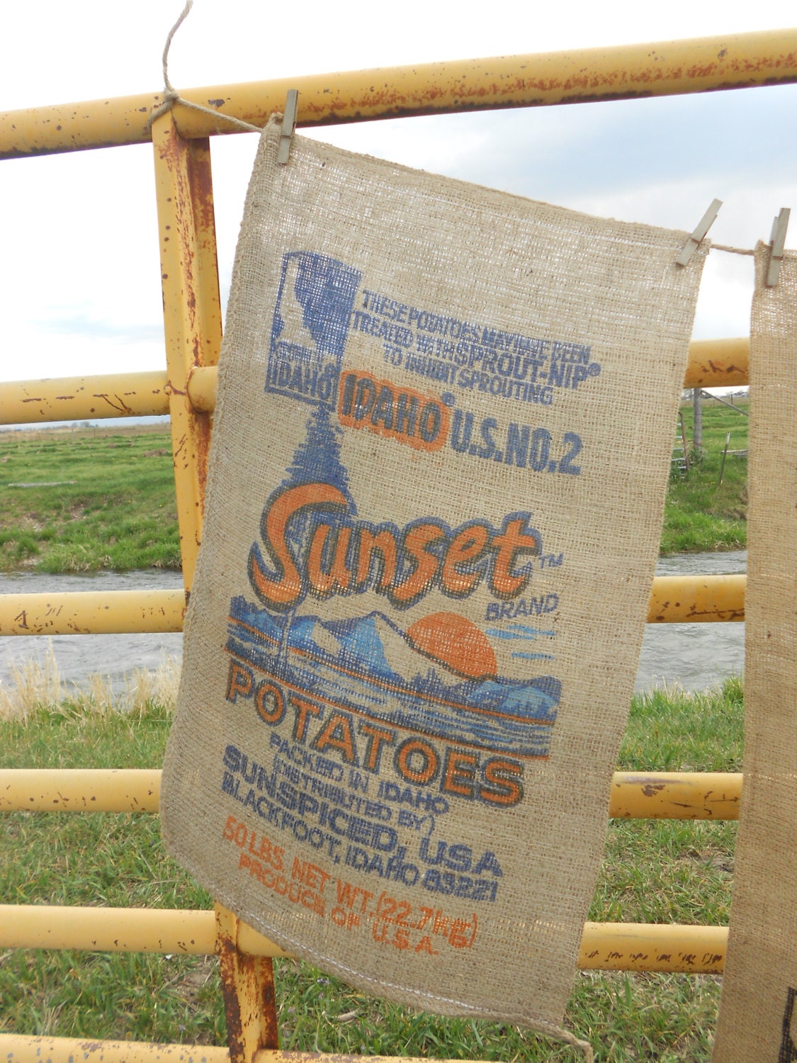 New Potato Sack in Blue / Orange (Sunset)