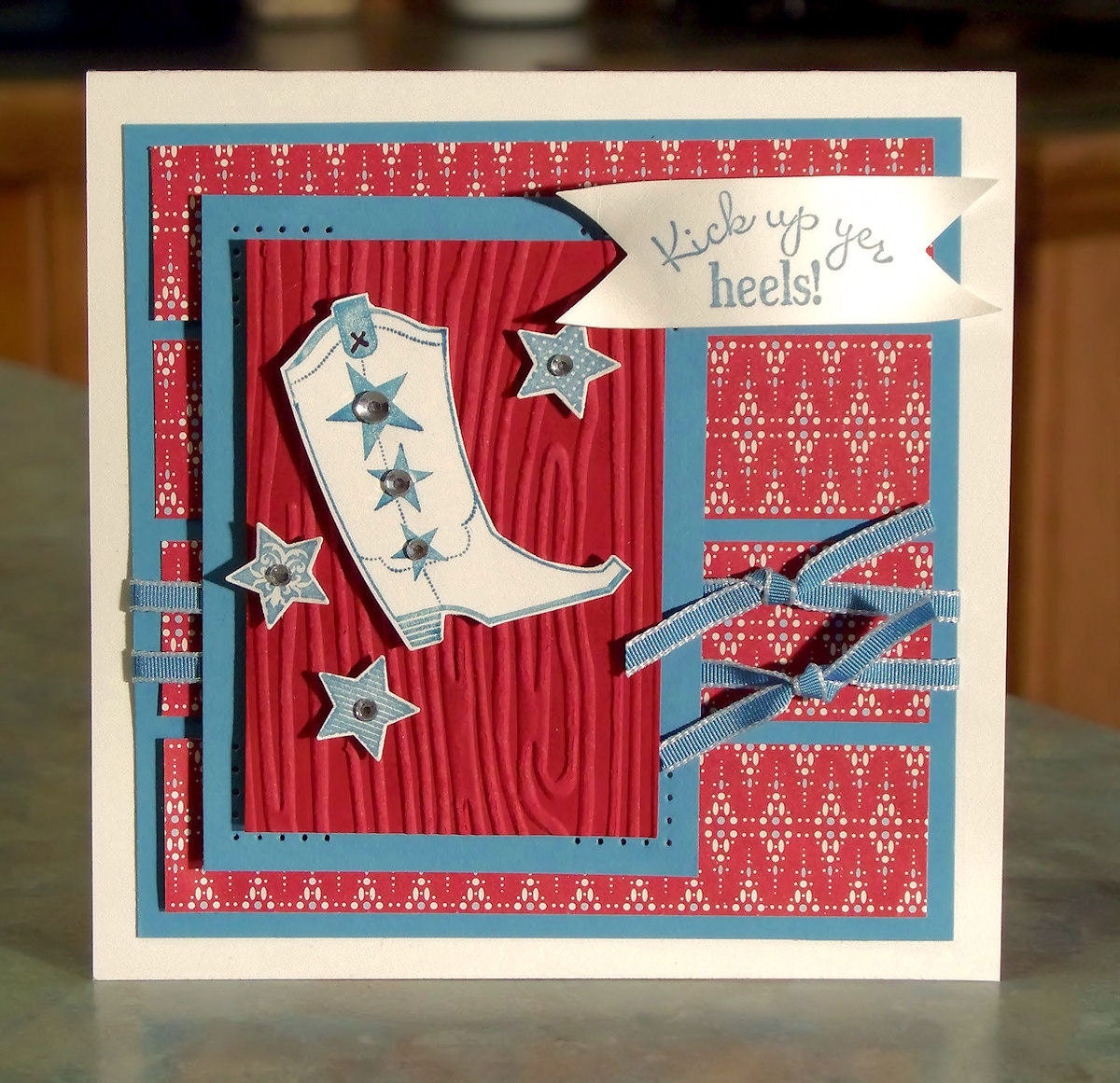 Kick Up Yer Heels Card, Stampin Up Bootiful Occasions - Birthday  Graduation  Congratulations