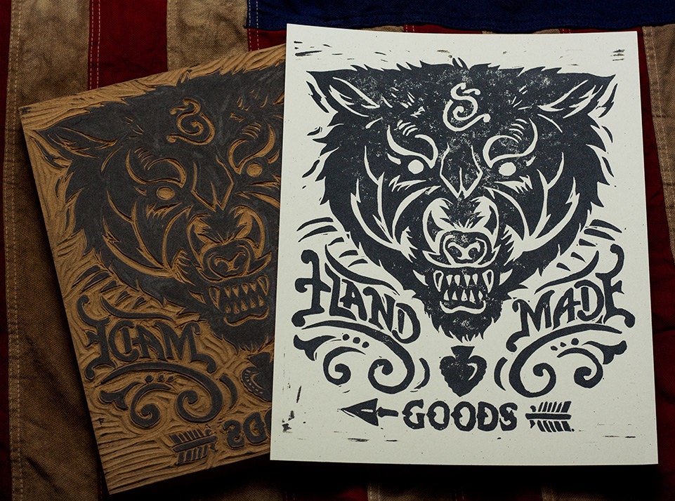 The Beast - Block Print