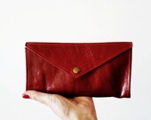 Envelope leather wallet - red