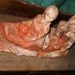 vintage rare pottery INDIAN COUPLE in CANOE bookends
