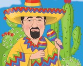 Mexican Fiesta Birthday Party Invitation - Illustrated from your photo PRINTABLE