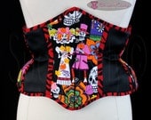 Black Novios Skeletons Underbust Corset Cincher - SugarKitty Corsets