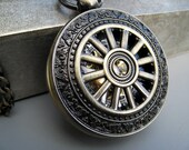 Antique Bronze Deluxe Pocket Watch - 1882's Steampunk Mechanical with Pocket Watch Chain - Best Man - Groom - Groomsmen Gift - Item MPW50