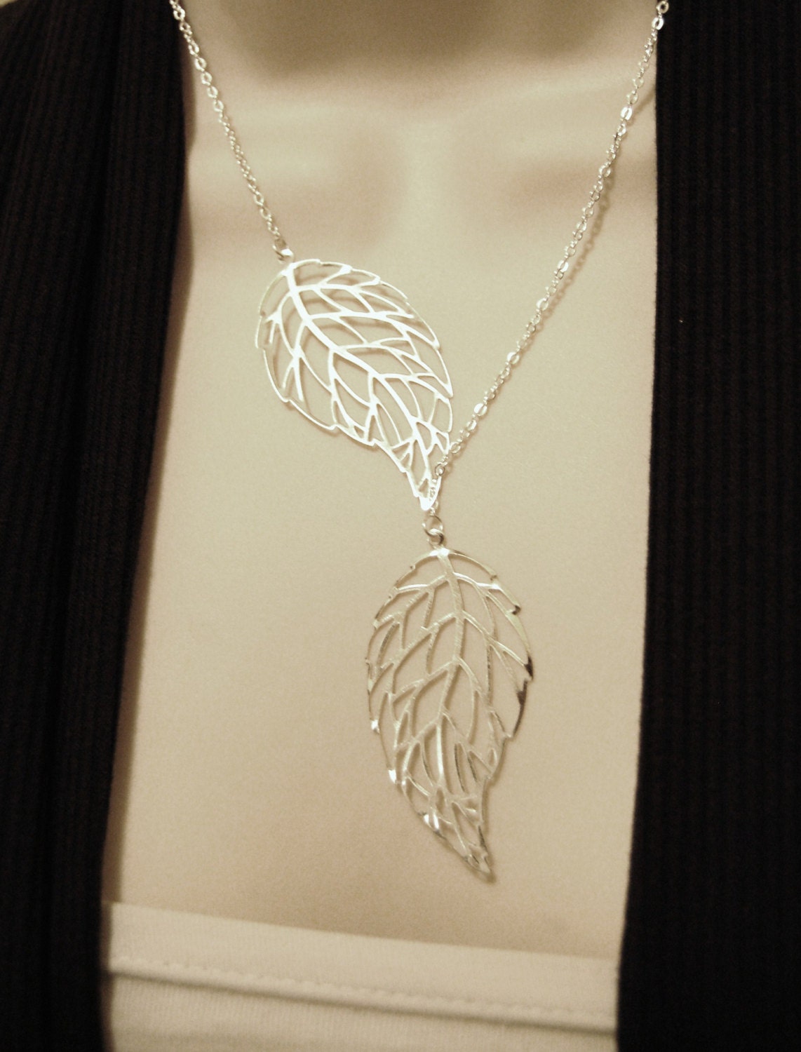 Leaf Necklace Angel Wings