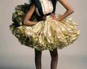 CLOSING SALE arrogant loves original  gold ruffle layered  petticoat with elastic overalls  Size xs or sm or med
