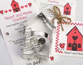HEART AND HOME Cutter, School House Cookies, Heart Cookie Cutter, ( Set of 2 )  Housewarming Bridal Shower Cookies,Baking Supplies