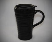 Black Ceramic Travel Mug with a lid