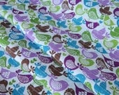 MEMORIAL WEEKEND SALE Woodlands Birds Cotton Fabric in Juniper from Hoffman Fabrics - 1 Yard
