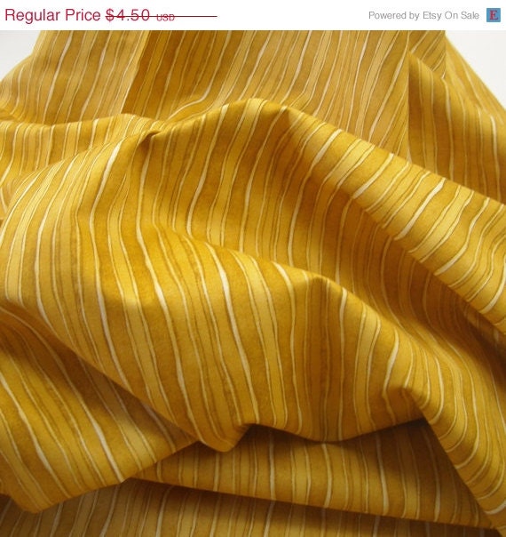 MEMORIAL WEEKEND SALE Cotton Fabric: My Sunshine Yellow Tonal Stripes In the Beginning Kathy Deggendorfer  - 1/2 Yd