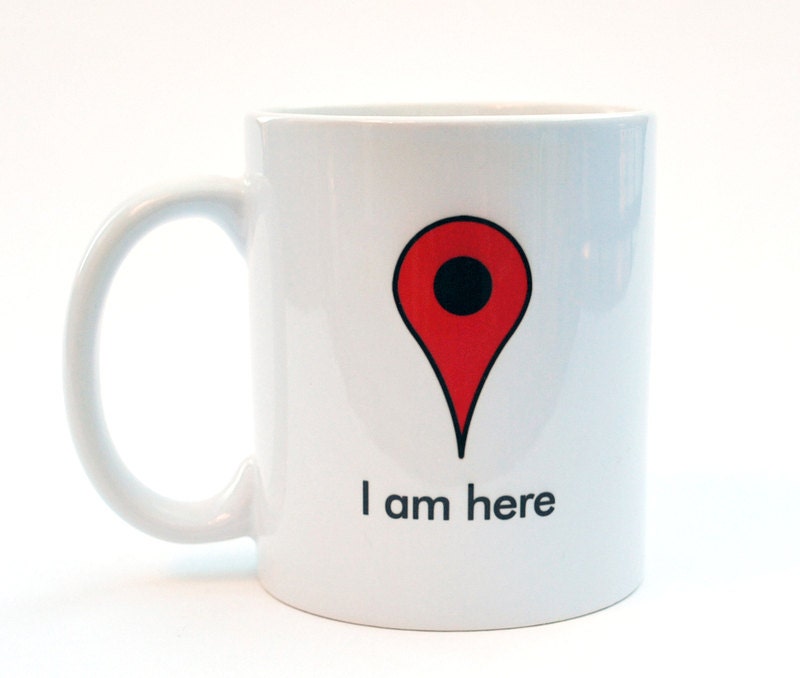 You Are Here Map Pin Black Pillow