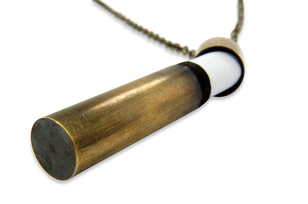 Secret Message Brass Necklace - Letter Capsule Container Personalized  Pendant - by Gwen DELICIOUS Jewelry Design