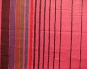 I7 - Dark Pink Multicolored Stripes Pattern Cotton - One Yard