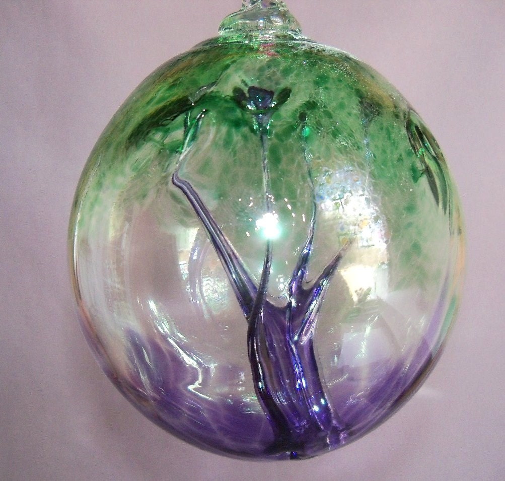 Hand Blown Art Glass Witch Ball/Ornament/Suncatcher