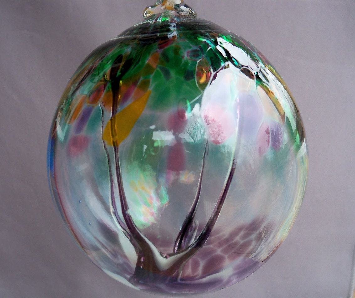 Hand Blown Art Glass Witch Ball/Ornament/Suncatcher