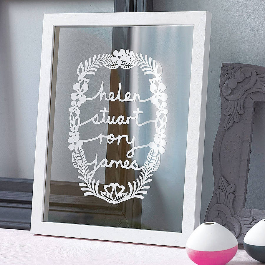 Personalized Family Papercut Wall Art