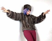 90s Chunky Knit Club Kid Striped Sweater Jacket (S/M)