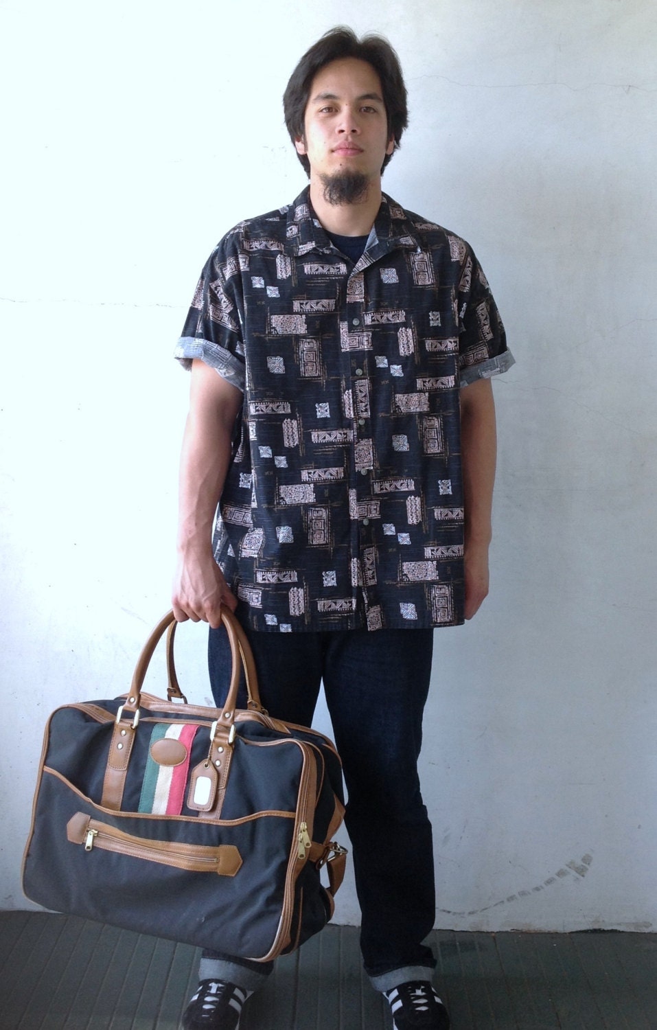 Mens Vintage Blk Hawaiin 