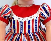 18 inch Doll Clothes American Girl Doll Red White and Blue Stars and Stripes Red YokeToys
